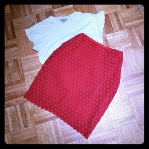 Knee length pencil skirt